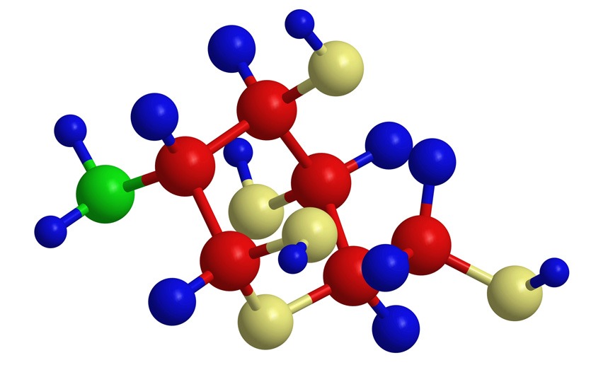 Molecular structure of D-glucosamine-basic unit of chitosan
